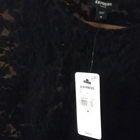 Express NWT Fitted Black Lace Crew Neck Tank - Picture 7 of 12